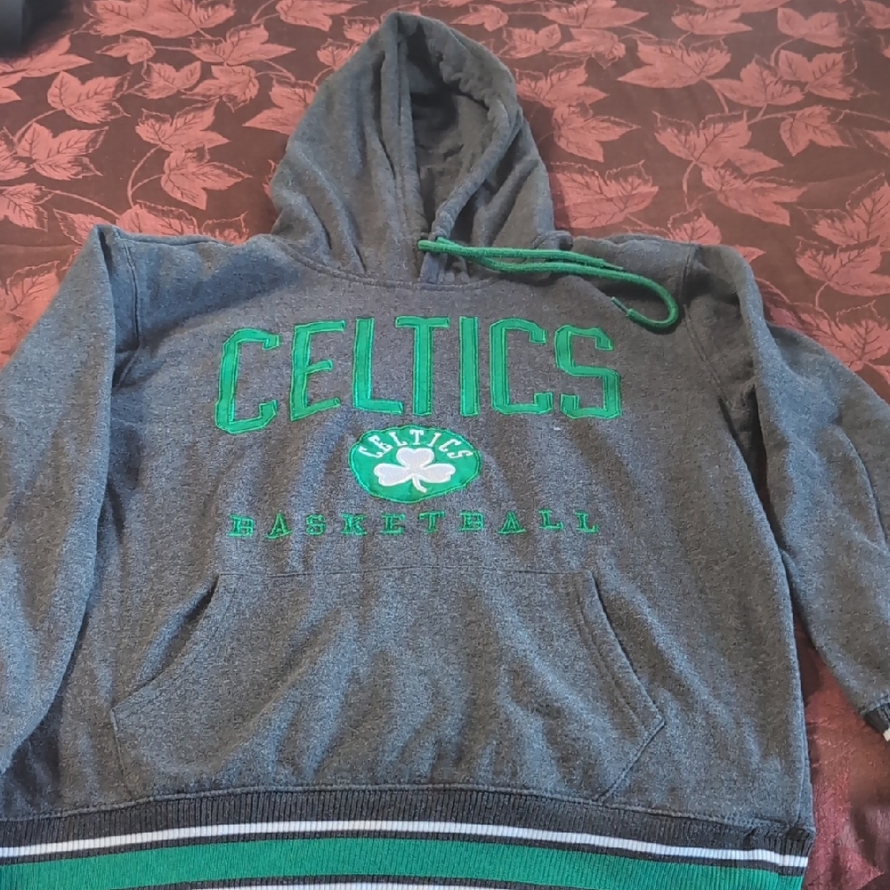 NBA Celtics Gray and Green Hoodie